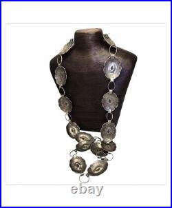 112gr! Captivating Vintage Navajo Native American Sterling Silver Concho Belt Old