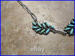 16 PRECIOUS Vintage Zuni Sterling Silver PETIT POINT Turquoise Necklace