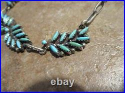 16 PRECIOUS Vintage Zuni Sterling Silver PETIT POINT Turquoise Necklace