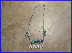 16 PRECIOUS Vintage Zuni Sterling Silver PETIT POINT Turquoise Necklace