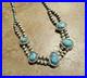 18 COLORFUL! Vintage Navajo Sterling Silver FIVE ROYSTON TURQUOISE Necklace