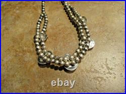 18 COLORFUL! Vintage Navajo Sterling Silver FIVE ROYSTON TURQUOISE Necklace