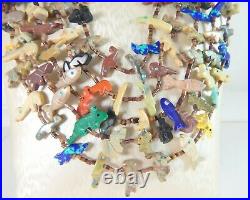 $1,250. Amazing Vtg Tony Lualla / Mary Ann Tully 5 Strand Animal Fetish Necklace