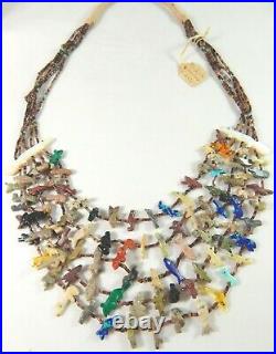 $1,250. Amazing Vtg Tony Lualla / Mary Ann Tully 5 Strand Animal Fetish Necklace