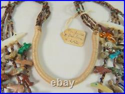 $1,250. Amazing Vtg Tony Lualla / Mary Ann Tully 5 Strand Animal Fetish Necklace