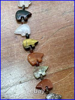 27 Vintage Native American Multi Stone Multi Bear Heishi Fetish Necklace