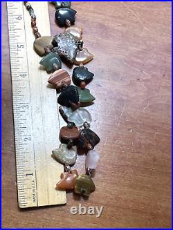 27 Vintage Native American Multi Stone Multi Bear Heishi Fetish Necklace