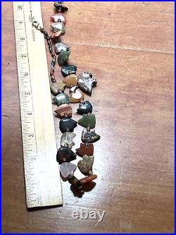 27 Vintage Native American Multi Stone Multi Bear Heishi Fetish Necklace