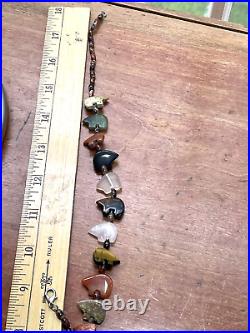 27 Vintage Native American Multi Stone Multi Bear Heishi Fetish Necklace