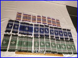 30 Vintage Hand Made Native American Hankerchief Tissue Doll House Rugs Rainbow