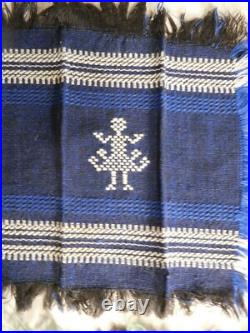30 Vintage Hand Made Native American Hankerchief Tissue Doll House Rugs Rainbow