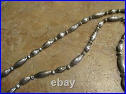 31 LONG Exuberant Vintage Navajo Sterling Silver MELON BEAD Necklace