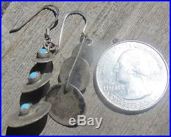 3 Pairs Vintage Old Pawn Fred Harvey Era Earrings Turquoise Sterling Stamped
