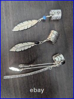 3 Vintage Native American Sterling Silver Feather Ear Cuffs Navajo Jewelry Lot 3 Vintage Native American Sterling Silver Feather Ear Cuffs Navajo Jewelry Lot