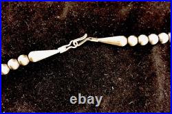 3mm Sterling Silver Navajo Pearls 20 Hook Eye Cone Necklace