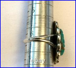 3pc Vintage Native American Turquoise Leaf Sterling Silver Bracelet Ring Pendant