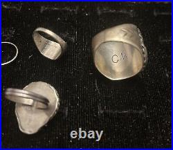 4 Vintage Native American Sterling Silver Ring Lot