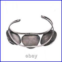 5 5/8 Vintage Native American silver cuff bracelet with turquoise