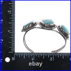 5 5/8 Vintage Native American silver cuff bracelet with turquoise