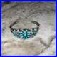 60's Vintage Zuni Sterling Silver PETIT POINT Turquoise Cluster Cuff Bracelet