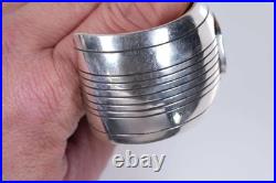 6.375 Vintage Native American sterling/turquoise shadowbox cuff bracelet