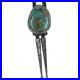70's-80's Vintage Navajo sterling silver Ceremonial Kingman turquoise bolo tie