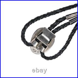 70's-80's Vintage Navajo sterling silver Ceremonial Kingman turquoise bolo tie