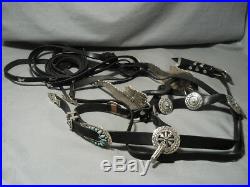 954 Gram Incredible Vintage Navajo Silver Turquoise Horse Bridle Headstall