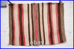 ATQ Navajo Rug Textile Native American Indian Striped Saddle Blanket 33x24 VTG