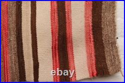 ATQ Navajo Rug Textile Native American Indian Striped Saddle Blanket 33x24 VTG