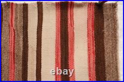 ATQ Navajo Rug Textile Native American Indian Striped Saddle Blanket 33x24 VTG