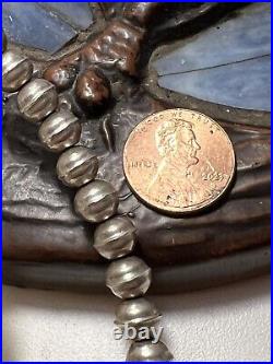 Amazing Large Vintage Navajo Pearls Sterling Silver Mother Pearl Necklace