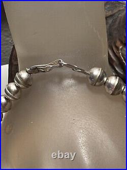 Amazing Large Vintage Navajo Pearls Sterling Silver Mother Pearl Necklace