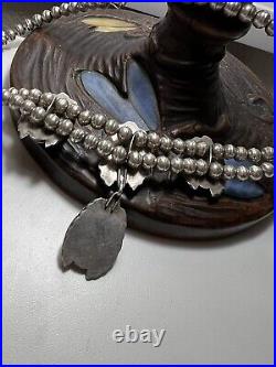 Amazing Large Vintage Navajo Pearls Sterling Silver Mother Pearl Necklace
