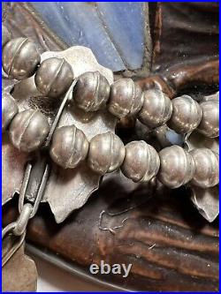 Amazing Large Vintage Navajo Pearls Sterling Silver Mother Pearl Necklace