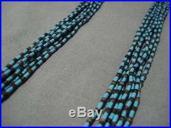 Amazing Vintage Navajo Sky Blue Turquoise Sterling Silver American Necklace