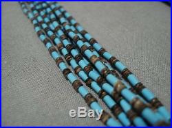Amazing Vintage Navajo Sky Blue Turquoise Sterling Silver American Necklace