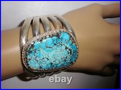 Amazing Vintage large turquoise Navajo sterling silver bracelet