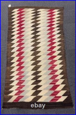 Antique Navajo Rug Lightning Motif c. 1920-30 37 x 63