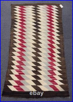 Antique Navajo Rug Lightning Motif c. 1920-30 37 x 63