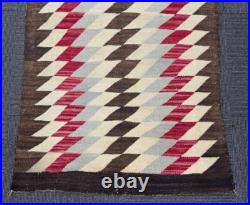 Antique Navajo Rug Lightning Motif c. 1920-30 37 x 63