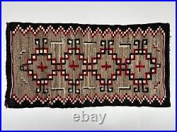 Antique Navajo Rug Textile Native American Indian Klagetoh Weaving 35x18 Vintage