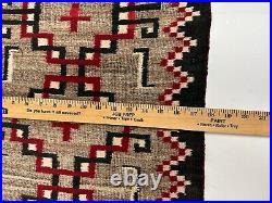 Antique Navajo Rug Textile Native American Indian Klagetoh Weaving 35x18 Vintage