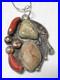 Antique Navajo Sterling Silver Gold Coral Turquoise Pendant Necklace Free Chain