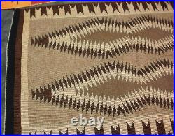 Antique Pre-1935 30x48 Eye Dazzler, Grey, Brown, Black, & White Navajo Rug