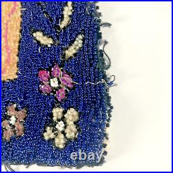 Antique/Vintage Native American Beaded Dance Panels BLUE Handsewn Floral READ