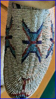 Antique/Vintage Native American Beaded Moccasins. Sioux. Lane Stitch