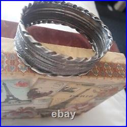 Antique Vintage Native American Bracelet Signed Heavy Sterling Silver Native
