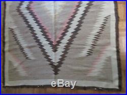 Antique Vintage Native American Indian Rug Blanket 48 By 70 Inches Navajo Art