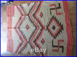 Antique Vintage Native American Indian Rug Blanket 62 By 48 Inches Navajo Art